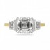 2.20 carat Asscher Cut Diamond Three-Stone Bezel Ring flat