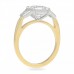 2.20 carat Asscher Cut Diamond Three-Stone Bezel Ring profile