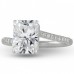 Radiant Cut Moissanite Swoop Engagement Ring flat