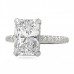 3 carat Radiant Cut Diamond Pave Basket Engagement Ring flat