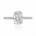 1.50ct Oval Diamond Super Slim Band Engagement Ring flat