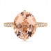 Oval Morganite And Diamond Two-Tone Hidden Halo™ Ring top