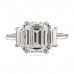 3.02ct Emerald Cut Diamond Three-Stone Engagement Ring flat