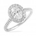 .90ct Oval Diamond White Gold Halo Engagement Ring top