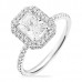 1.51ct Radiant Cut Diamond Halo Engagement Ring angle