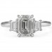 2 carat Emerald Cut Diamond Three-Stone Engagement Ring flat