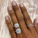 Round Moissanite in Cushion Halo Engagement Ring lifestyle