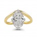 3 carat Oval Diamond Compass Prong Solitaire Ring front
