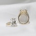 7 Carat Antique Cushion Cut Diamond Two-Row Ring flat lay