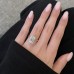 4.19 carat Radiant Cut Lab Diamond Pave Prong Ring lifestyle hand 2