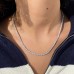 11.75 Carat Oval Shape Lab Diamond Tennis Necklace bare