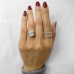 Two-Row Halfway Shared-Prong Wedding Band lifestyle stack