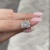4.19 carat Radiant Cut Lab Diamond Pave Prong Ring lifestyle finger