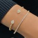 Diamond 18k Rose Gold Open Bangle Bracelet lifestyle wrist