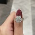 4.19 carat Radiant Cut Lab Diamond Pave Prong  Ring lifestyle paired thumb