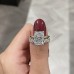 4.19 carat Radiant Cut Lab Diamond Pave Prong Ring lifestyle paired alternating