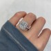 2.62 carat Radiant Cut Diamond Halo Three-Row Ring lifestyle sleeve