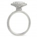 2.02 carat Radiant Cut Diamond Halo Engagement Ring profile view