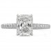 1.5 carat Radiant Cut Diamond Double Signature Wrap Engagement Ring front view white gold
