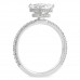 1.5 carat Radiant Cut Diamond Double Signature Wrap Engagement Ring side profile view