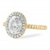 Oval Moissanite Two-Tone Halo Engagement Ring top
