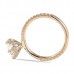 Round Moissanite Rose Gold Pave Style Engagement Ring webbing