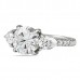 Round Moissanite Three-Stone Engagement Ring flat