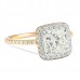 1.50 Carat Radiant Cut Two-Tone Halo Engagement Ring flat
