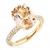 Morganite Rose Gold Three-Row Band Ring top