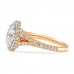 Oval Moissanite Rose Gold Two-Tone Halo Engagement Ring side
