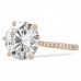 round moissanite rose gold six prong engagement ring