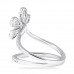 Pear and Round Diamond Flower Double Pave Band Ring back