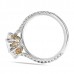 Round Moissanite Two-Tone Engagement Ring petals