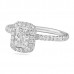 0.60 Carat Radiant Cut Diamond Bezel Halo Ring flat