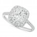1.91 Carat Cushion Cut Diamond Halo Engagement Ring angle