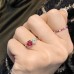 Cushion Ruby and Oval Diamond Duo Ring lifestyle