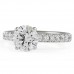 1.50 carat Round Diamond Four Prong Engagement Ring flat
