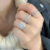 2.23 Carat Square Cushion Cut Lab Diamond Double Edge Halo Ring lifestyle
