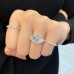 6.51 carat Asscher Cut Lab Diamond Three Stone Engagement Ring lifestyle