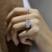 3.68 carat Cushion Cut Lab Diamond Three-Stone Ring lifestyle