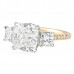 3.03 Carat Cushion Diamond Three-Stone Signature Wrap Engagement Ring flat