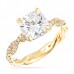 Cushion Moissanite Rose Gold Braided Band Ring rg straight