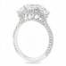 Cushion Moissanite Three-Stone Hidden Halo Engagement Ring