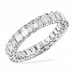 3.6 carat Emerald Cut Diamond Prong Set Eternity Band angle