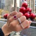 3.65 Carat Oval Diamond Eternity Band lifestyle ruby