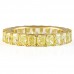 4.78 carat Radiant Cut Yellow Diamond Eternity Band flat