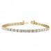 7.9 carat Emerald Cut Lab Diamond East-West Tennis Yellow Gold Bracelet flat