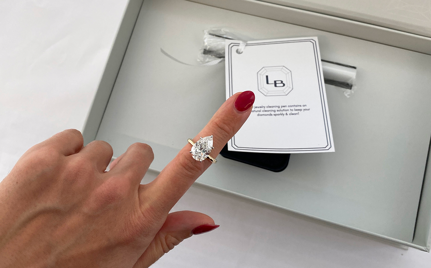 Custom Lauren B Diamond Ring Delivery Package